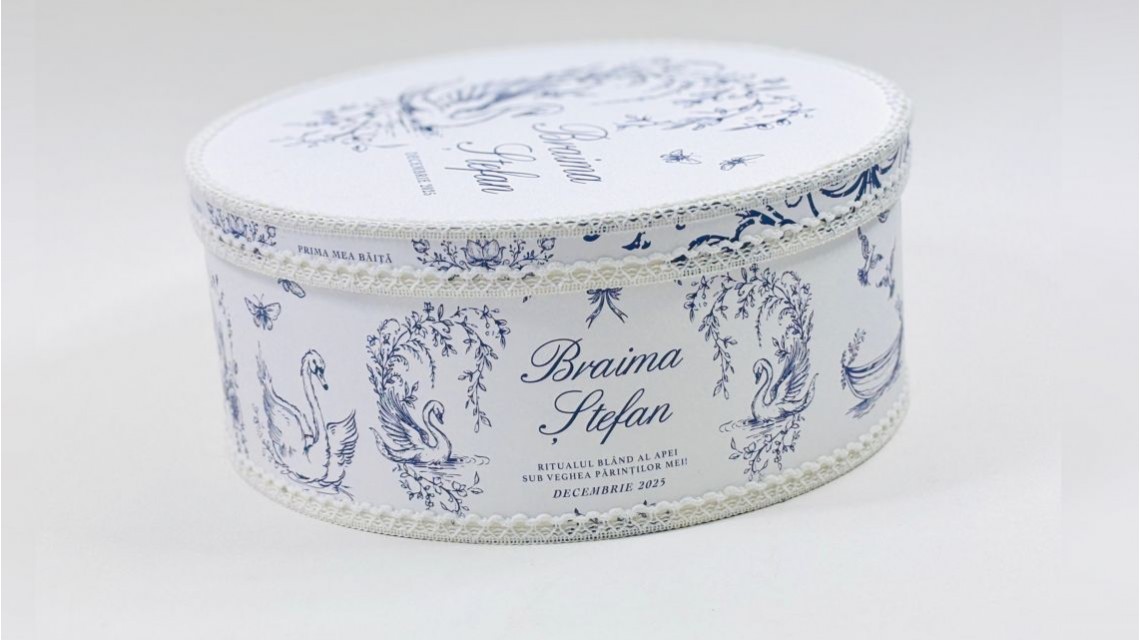 Set Prima Băiță cu nasii dupa botez Swan Lake Ritual Blând al apei pentru Băieți 40